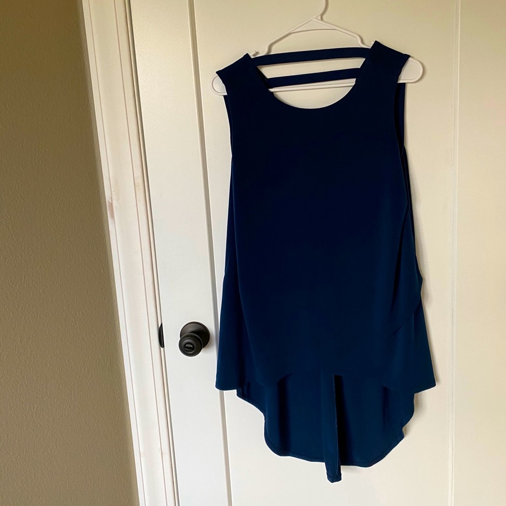 Hi/Lo Navy Blue top